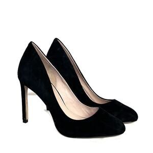 AD & Daughters Black Suede Heels Size 8 EUC